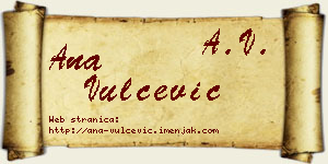 Ana Vulčević vizit kartica